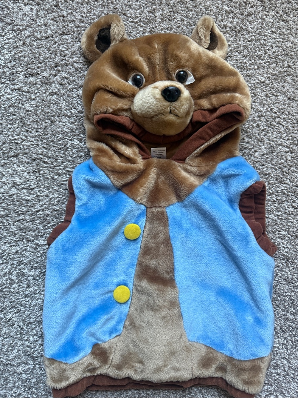 ADORABLE 🐻 PLUSH HOODED BEAR COSTUME VEST 🐻 SIZE 12-24 MONTHS 🌟EUC🌟